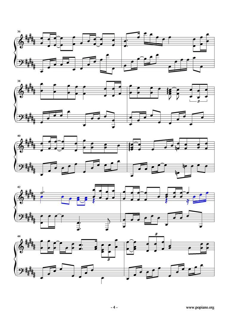 下一站天后钢琴版钢琴曲谱（图4）