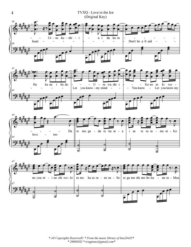 Love In The Ice -Original Key钢琴曲谱（图4）