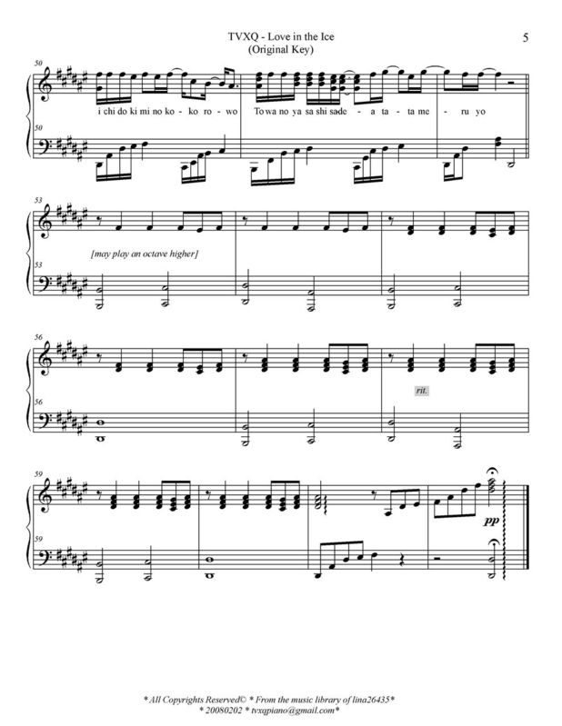 Love In The Ice -Original Key钢琴曲谱（图5）
