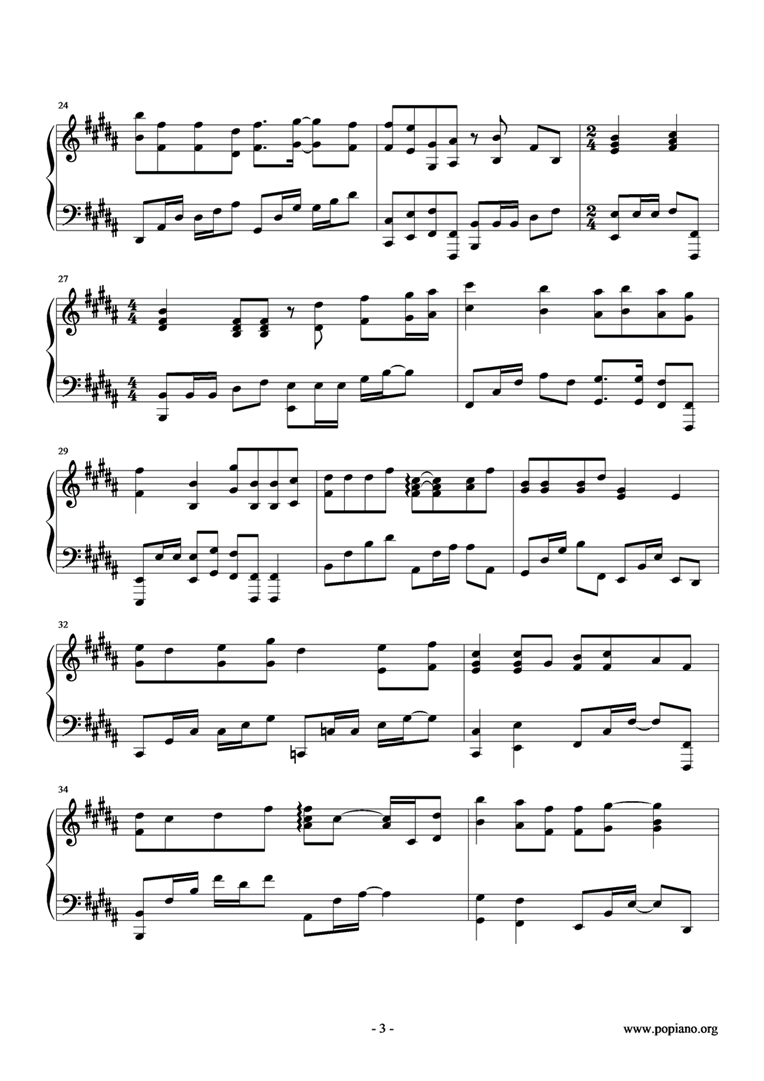 下一站天后钢琴版钢琴曲谱（图3）