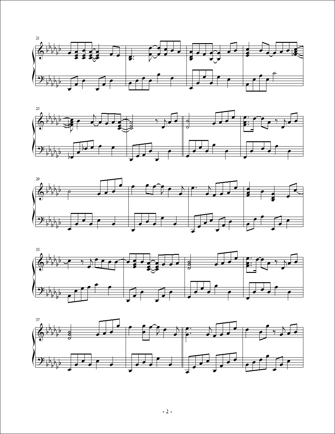 独家记忆钢琴曲谱（图2）