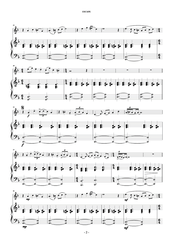 Escape钢琴曲谱（图2）