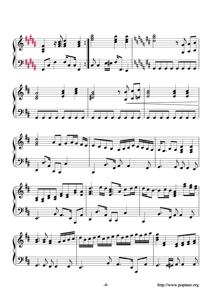 Endless Rain钢琴曲谱（图4）