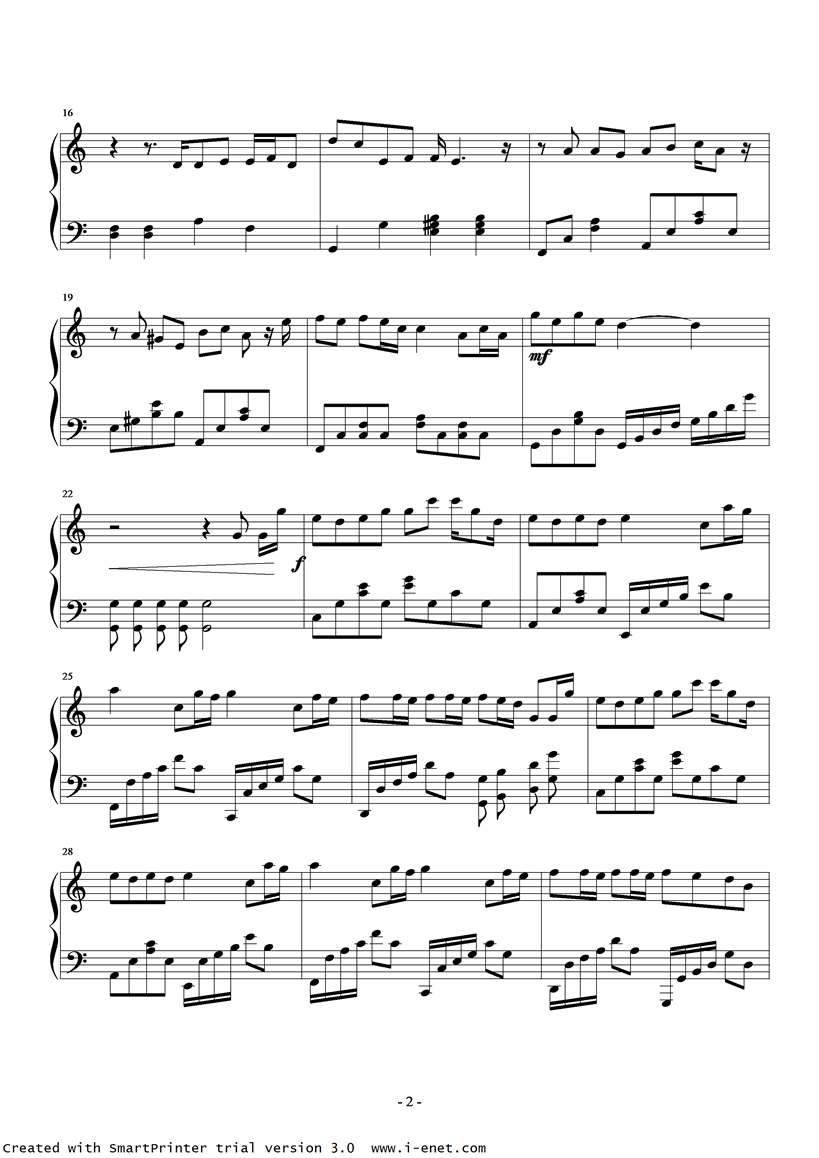 洋蔥钢琴曲谱（图2）