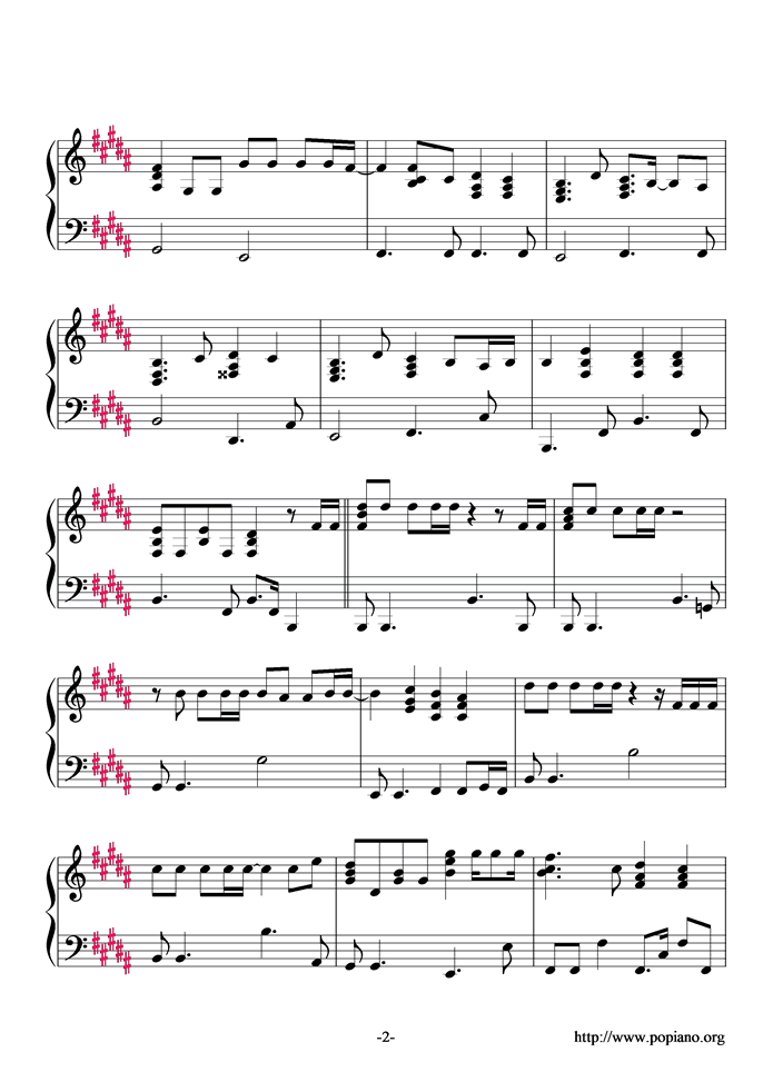 Endless Rain钢琴曲谱（图2）