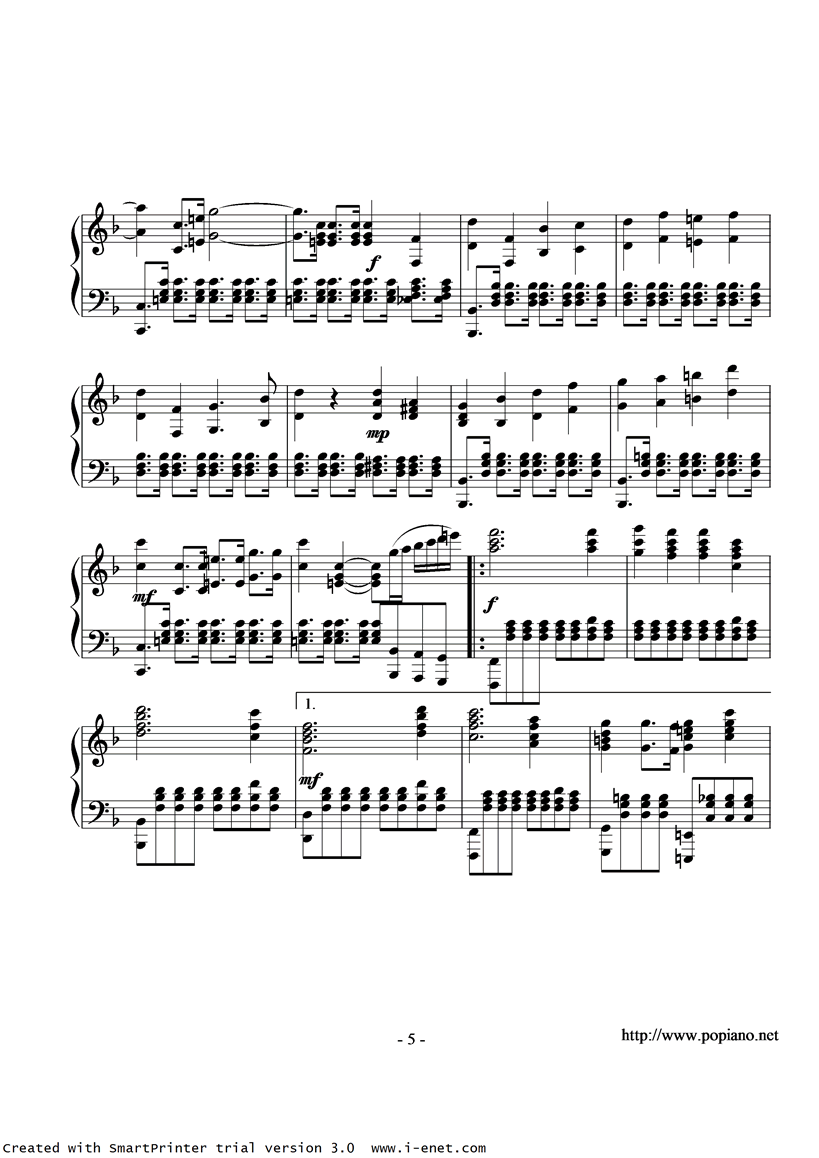 在灿烂阳光下钢琴曲谱（图5）