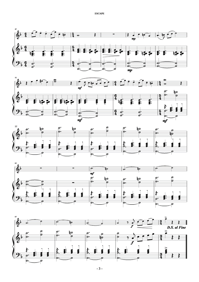 Escape钢琴曲谱（图3）