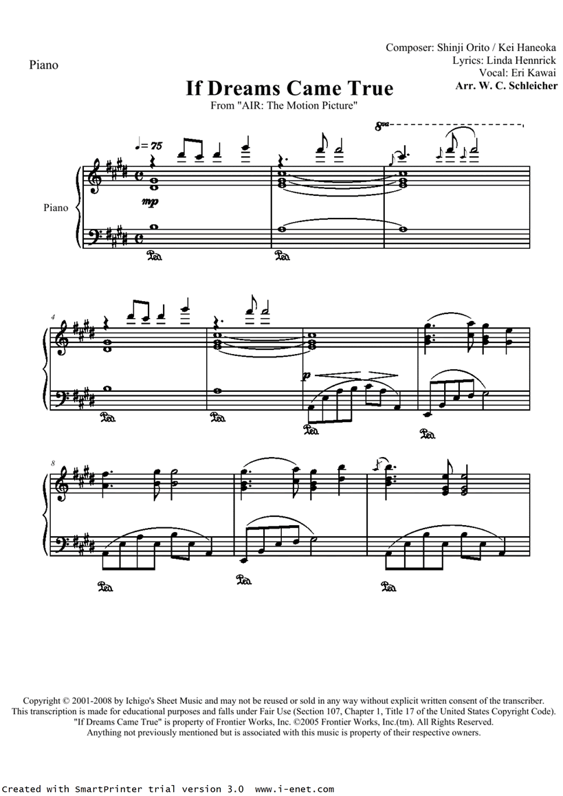 if  dream  came  true钢琴曲谱（图1）