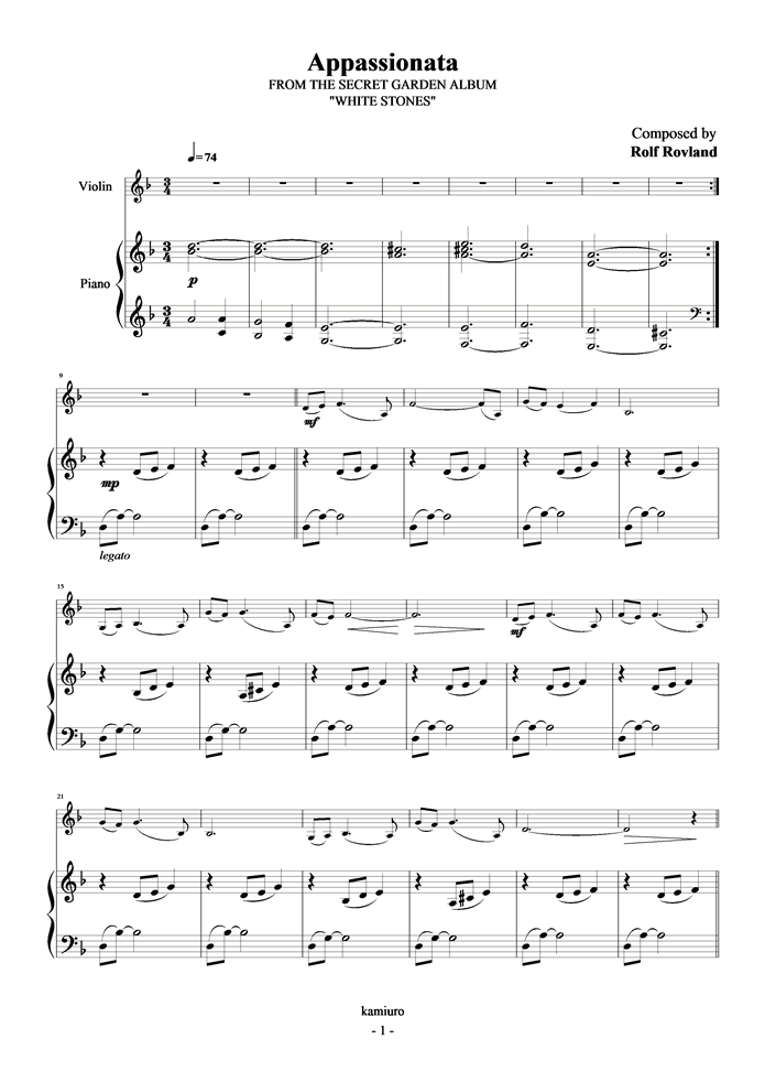 Appassionata钢琴曲谱（图1）