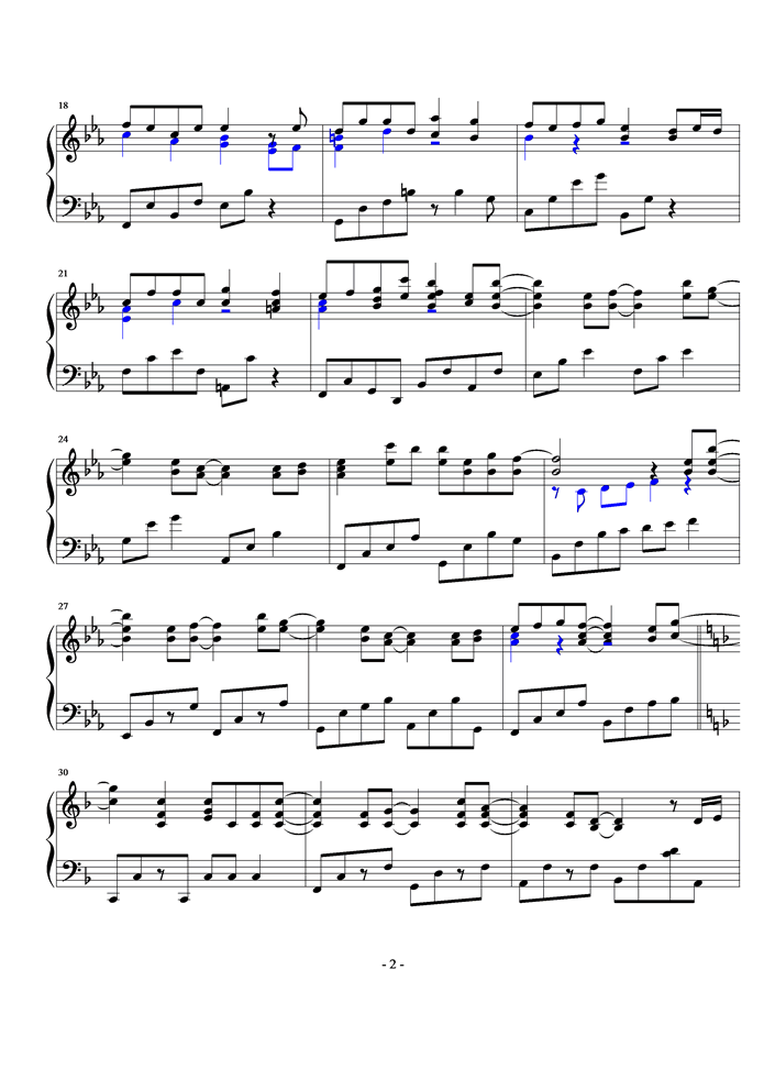 崇拜钢琴曲谱（图2）