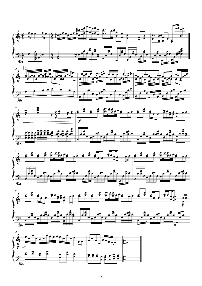 C大调（张韶涵）钢琴曲谱（图2）