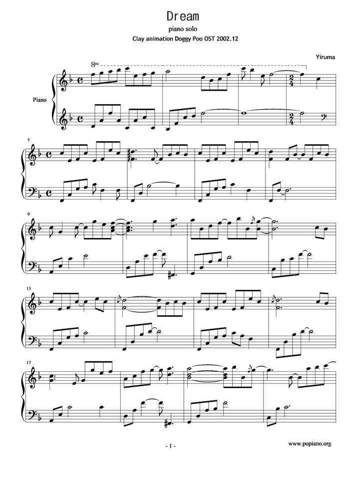 Dream-Yiruma钢琴曲谱（图2）