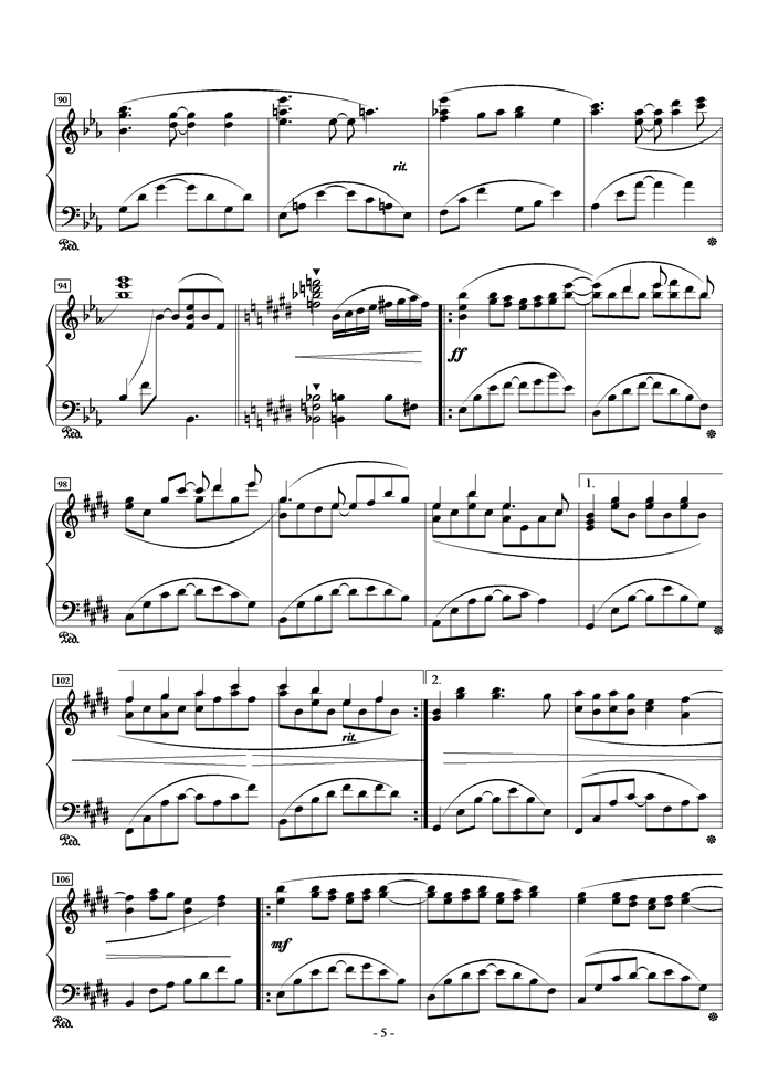 不可思议钢琴曲谱（图5）