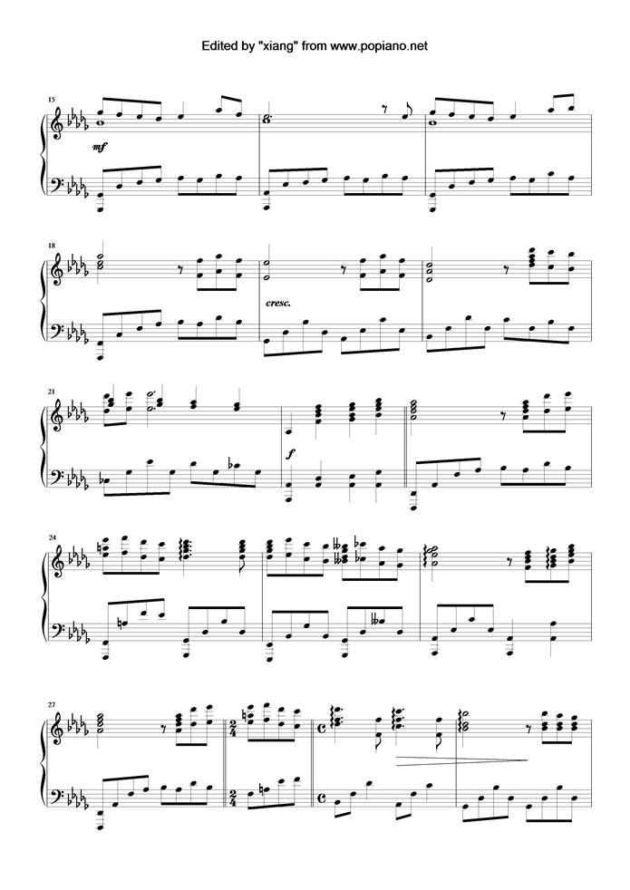 Ashitaka To San钢琴曲谱（图2）