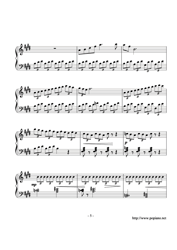 A Wish to the Moon钢琴曲谱（图5）