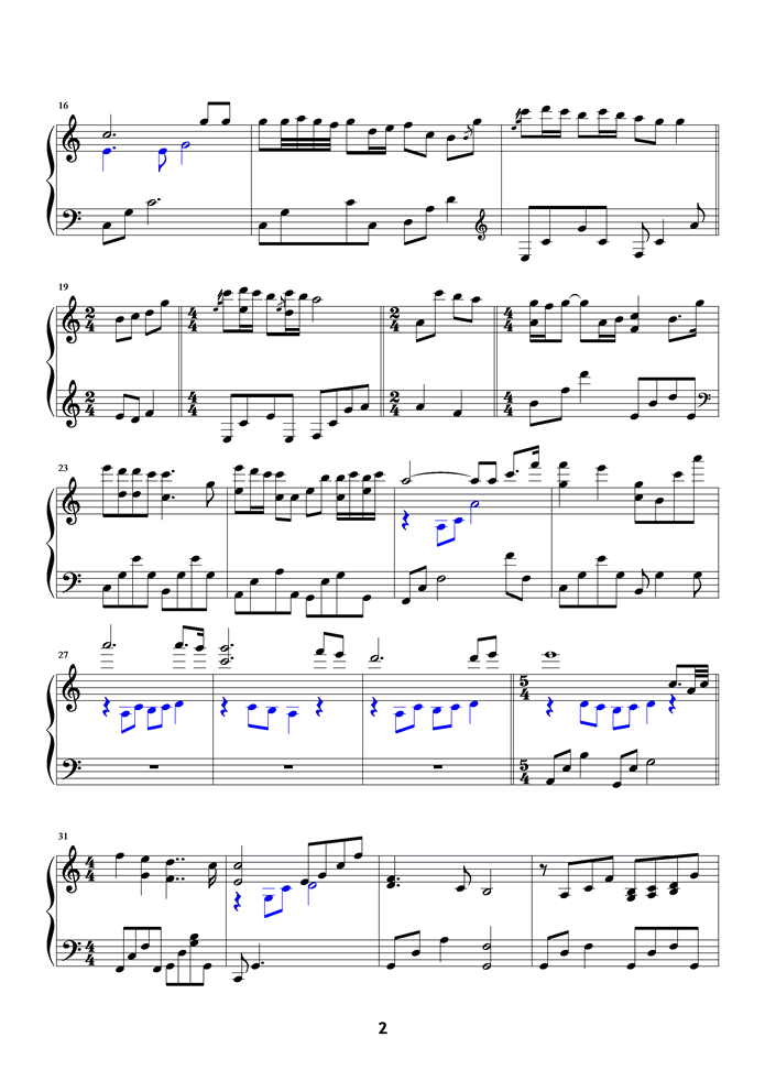 Gabriel钢琴曲谱（图2）