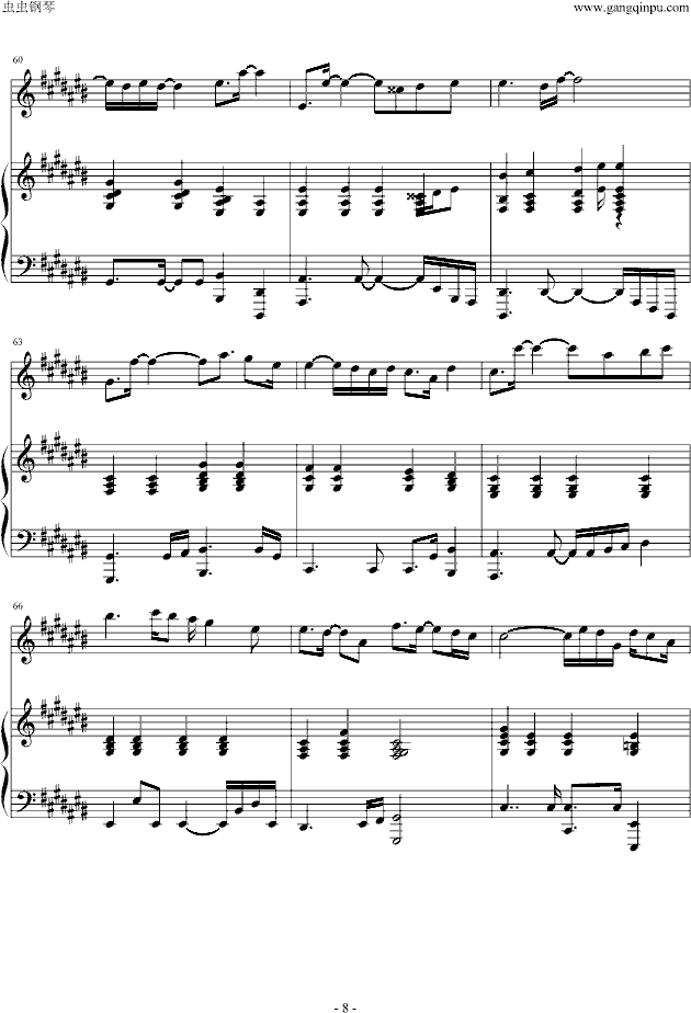 黑色幽默(原版伴奏弹唱)钢琴曲谱（图8）