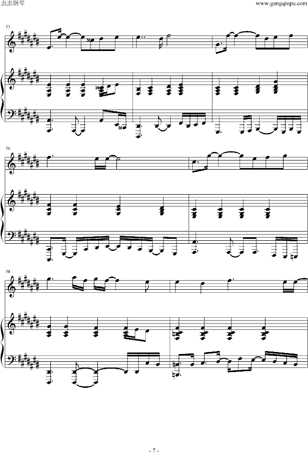 黑色幽默(原版伴奏弹唱)钢琴曲谱（图7）