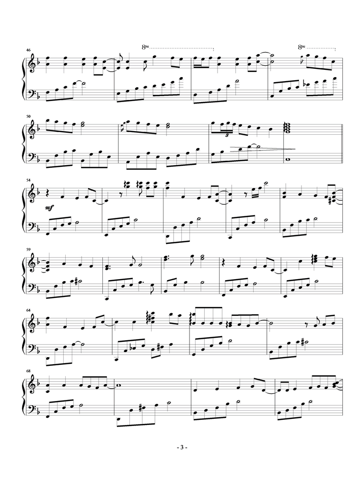 My neighbor Totoro钢琴曲谱（图3）