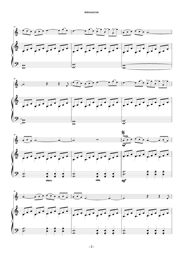 Windancer钢琴曲谱（图2）