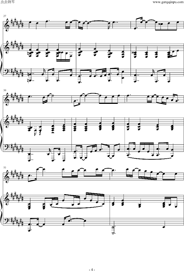 黑色幽默(原版伴奏弹唱)钢琴曲谱（图4）