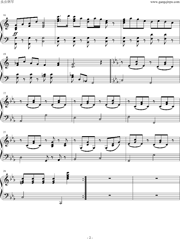 快乐圣诞钢琴曲谱（图2）