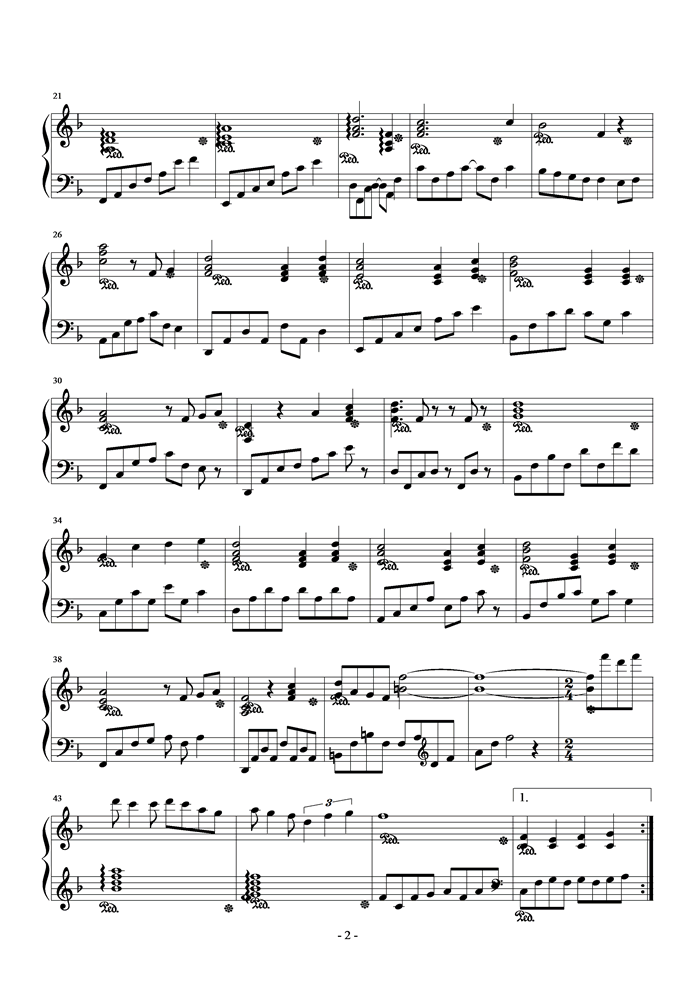 爱情转移钢琴曲谱（图2）