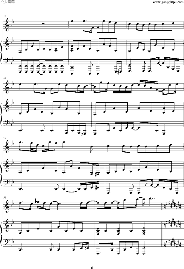 黑色幽默(原版伴奏弹唱)钢琴曲谱（图6）