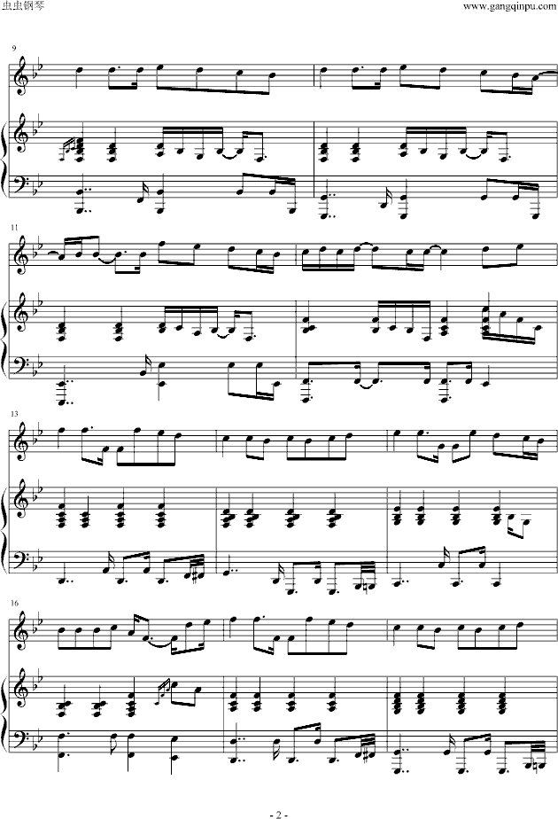黑色幽默(原版伴奏弹唱)钢琴曲谱（图2）