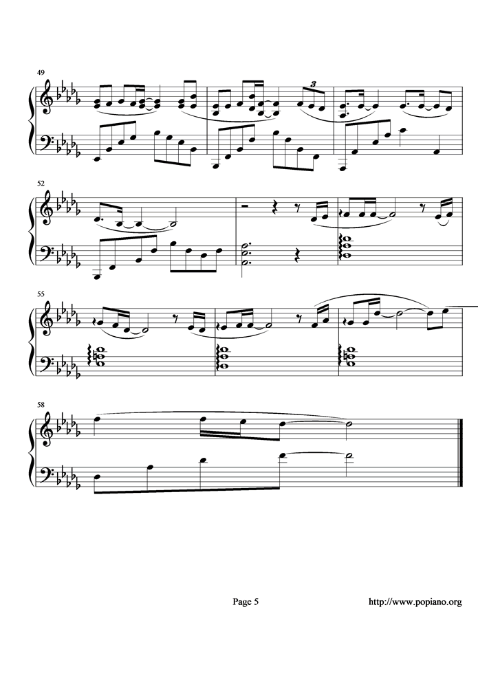 心底话钢琴曲谱（图5）