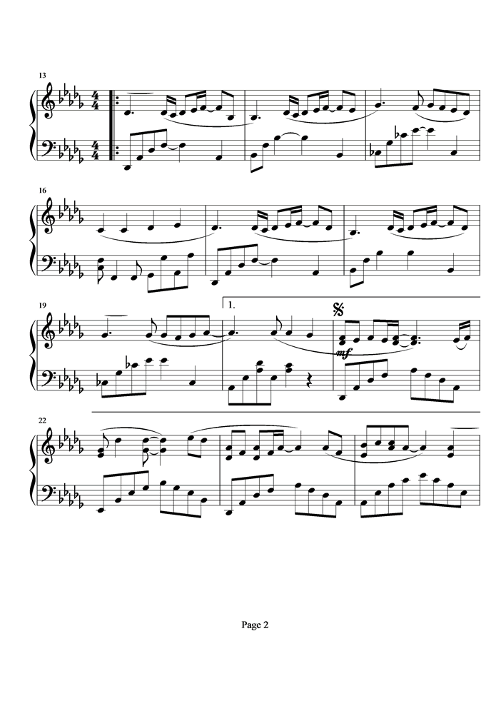 心底话钢琴曲谱（图2）