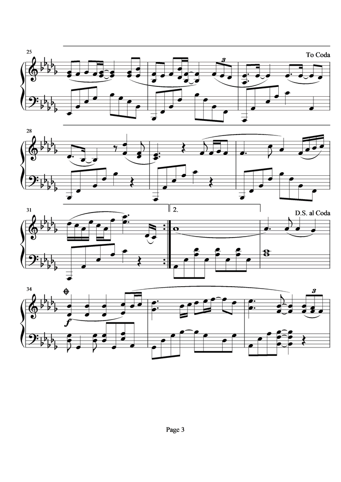 心底话钢琴曲谱（图3）