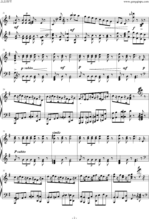 胡桃夹子进行曲钢琴曲谱（图2）