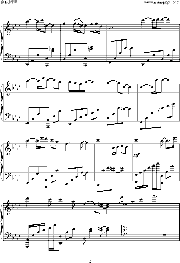 名侦探柯南插曲--小兰篇钢琴曲谱（图2）