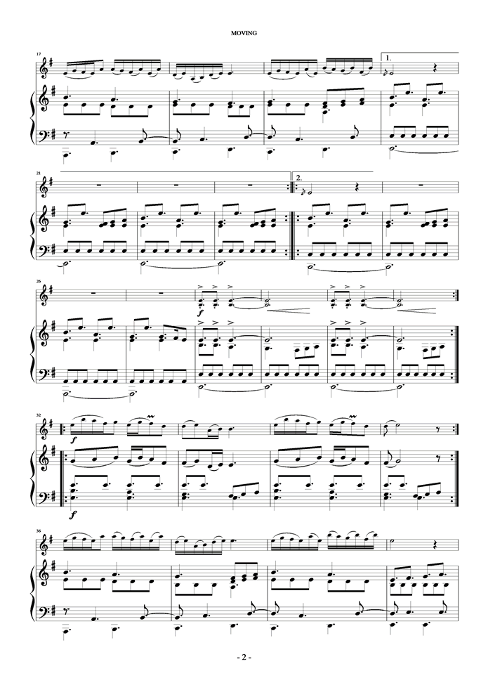 Moving钢琴曲谱（图2）