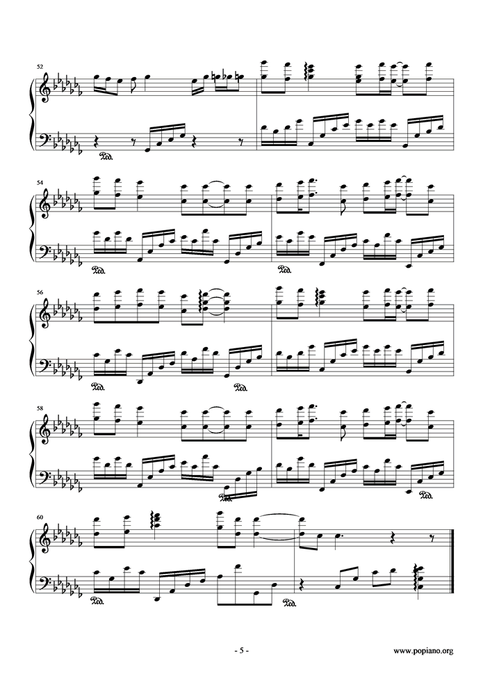 仰望星空-原调钢琴曲谱（图5）