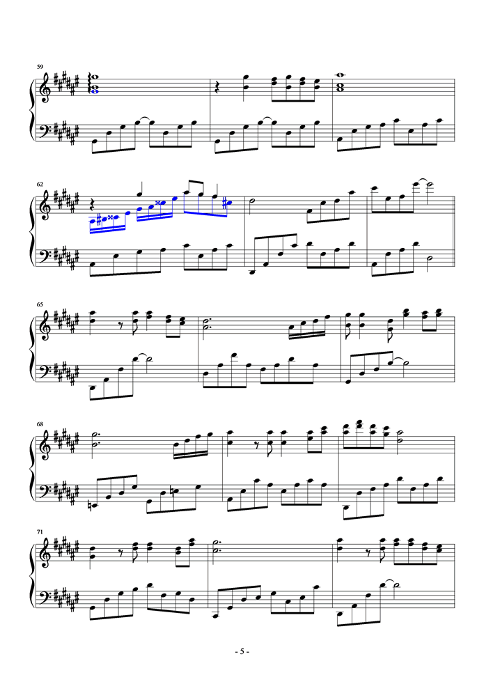 汤潮-狼爱上羊(演奏版)钢琴曲谱（图5）