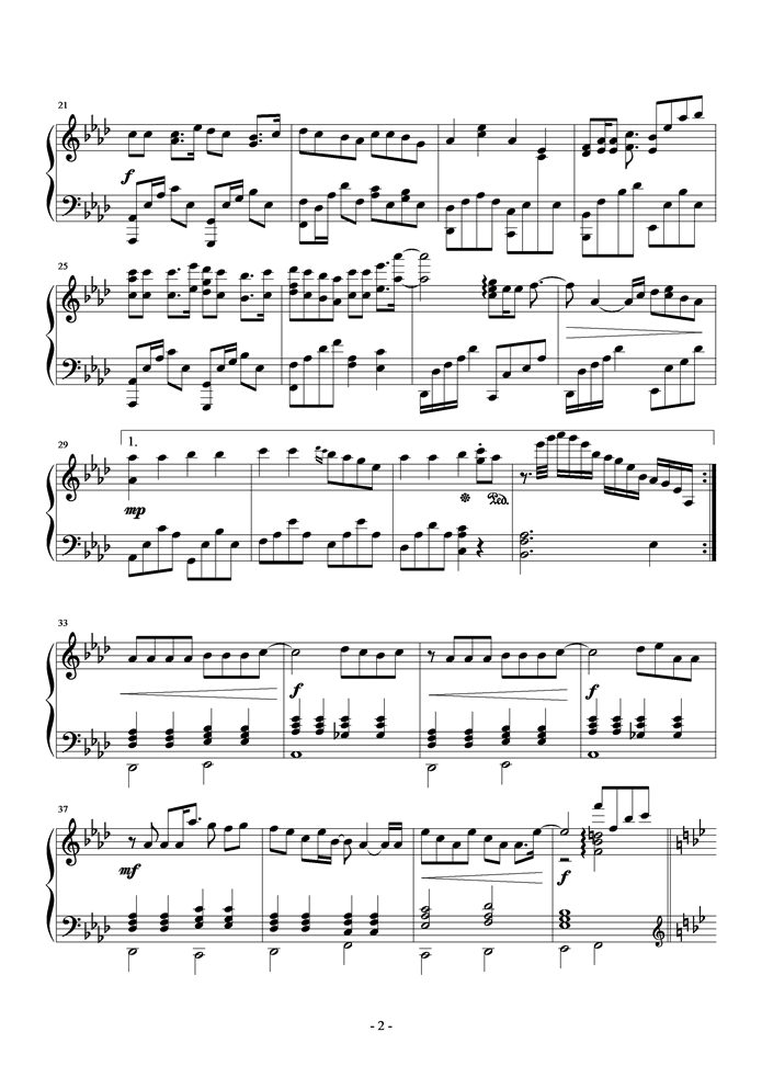 越爱越难过钢琴曲谱（图2）