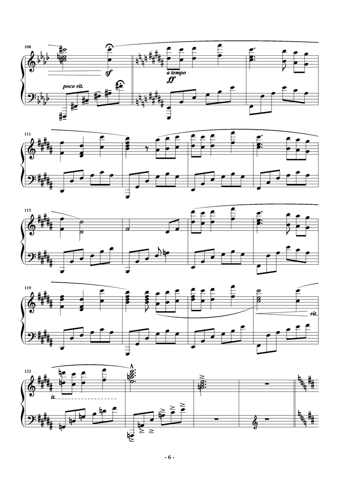 人魚第一章钢琴曲谱（图6）