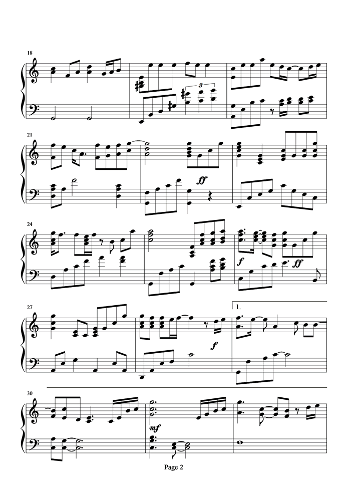 你快回来钢琴曲谱（图2）