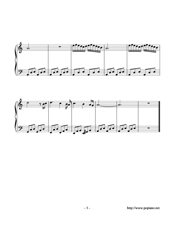 蓝色之月钢琴曲谱（图3）