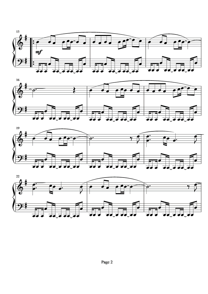 今天你生日钢琴曲谱（图2）