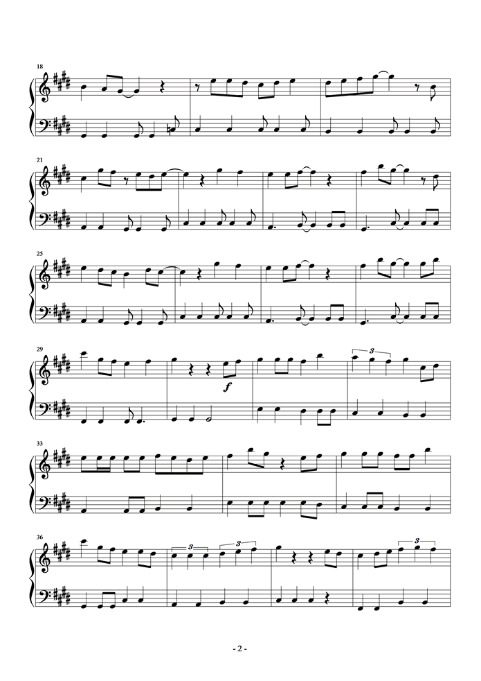 明爱暗恋补习社钢琴曲谱（图2）