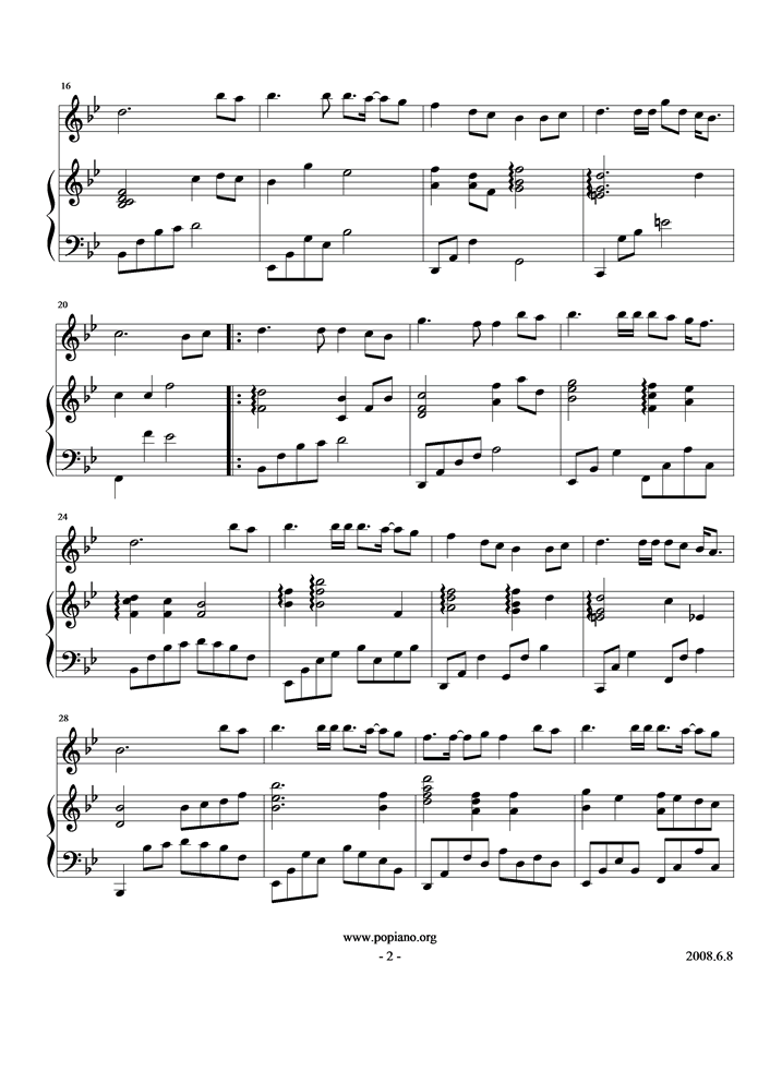 相信爱(简化版)钢琴曲谱（图2）