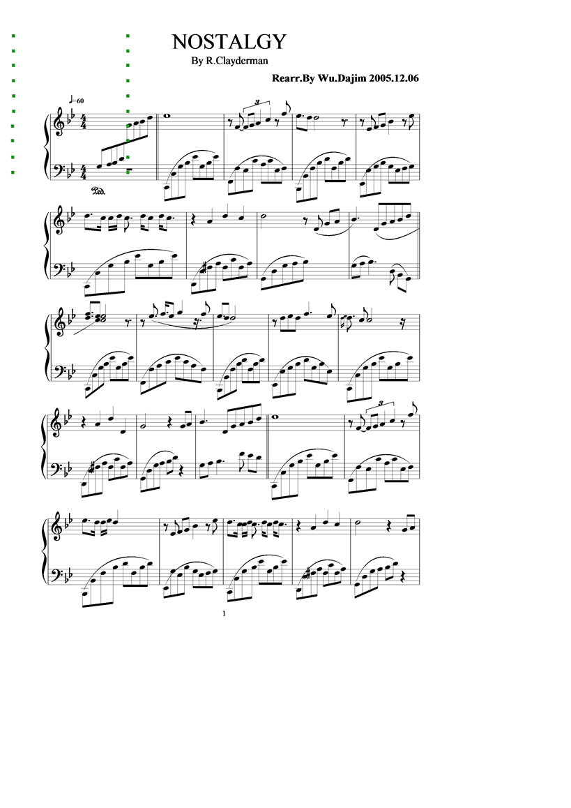 理察克莱德们钢琴曲谱（图1）