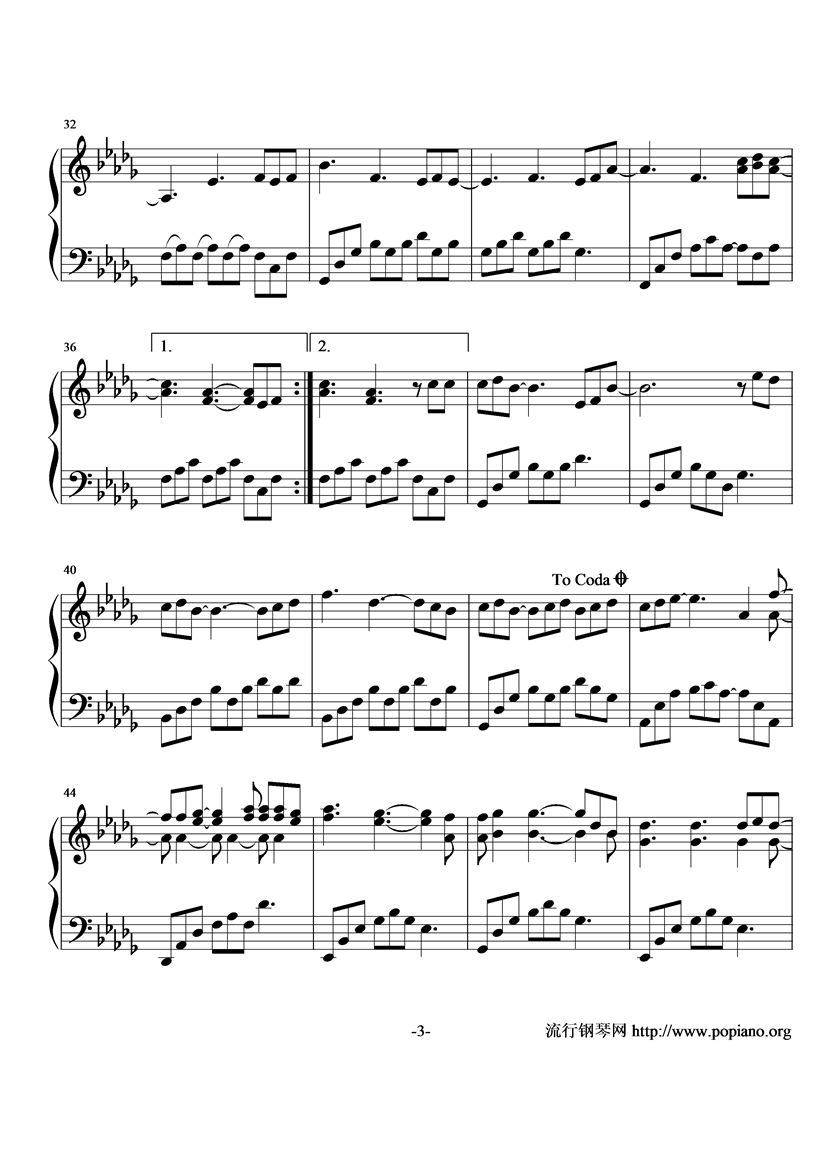 The End Of August钢琴曲谱（图3）