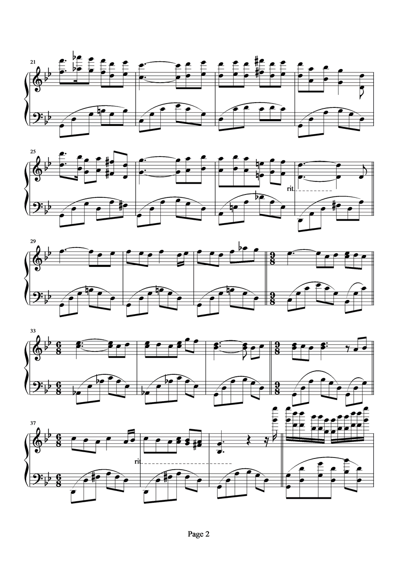 Les Fleurs Sauvage野花钢琴曲谱（图2）