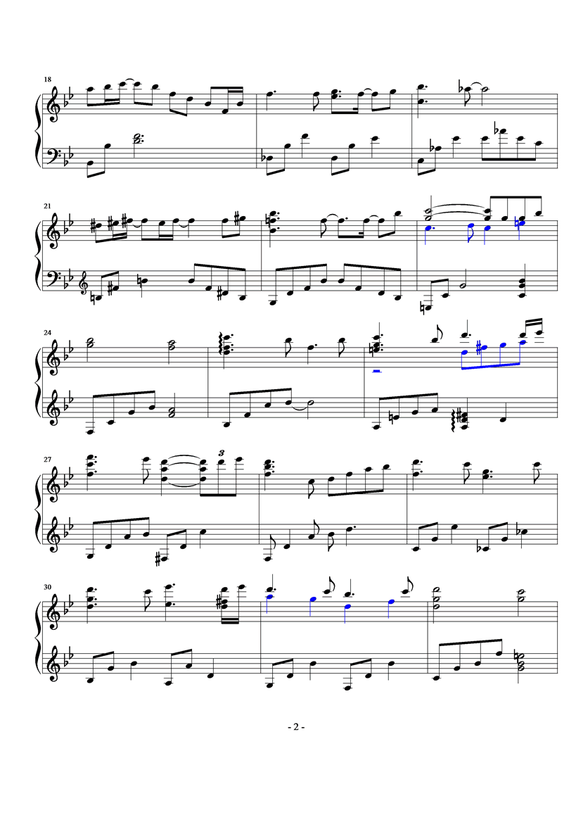开始——冬恋插曲钢琴曲谱（图2）