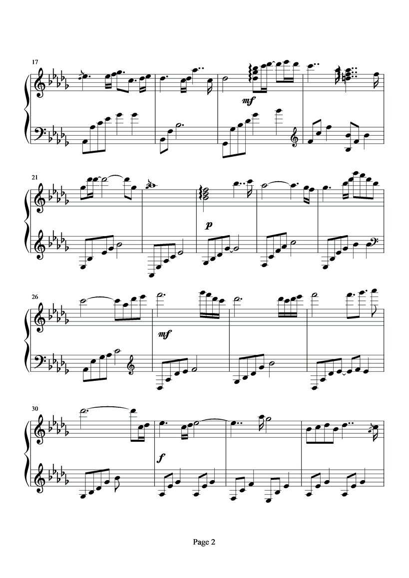 beautiful lady钢琴曲谱（图2）