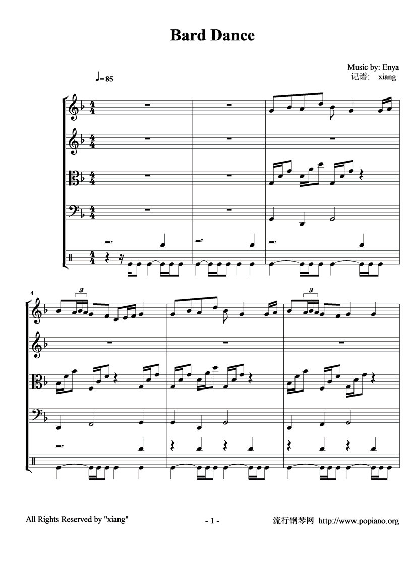 Bard Dance钢琴曲谱（图1）